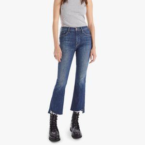 MOTHER DENIM INSIDER CROP STEP FRAY
